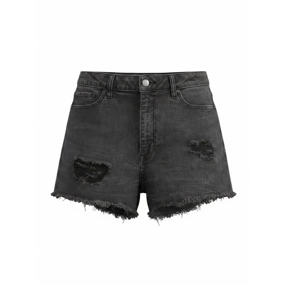 Elizabeth & James High Rise Flare Denim Shirts Sz 14/32 Distressed Black